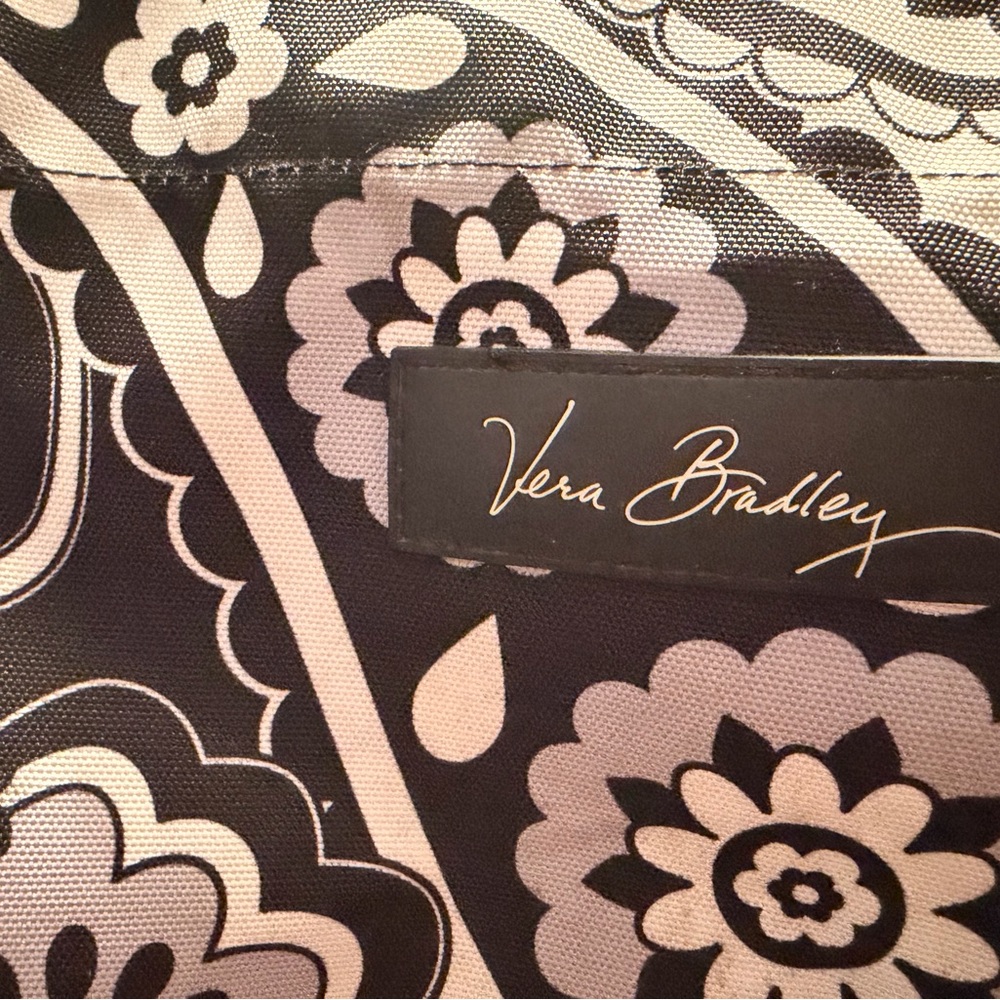 Vera Bradley Black White Floral Paisley tote - Picture 3 of 5